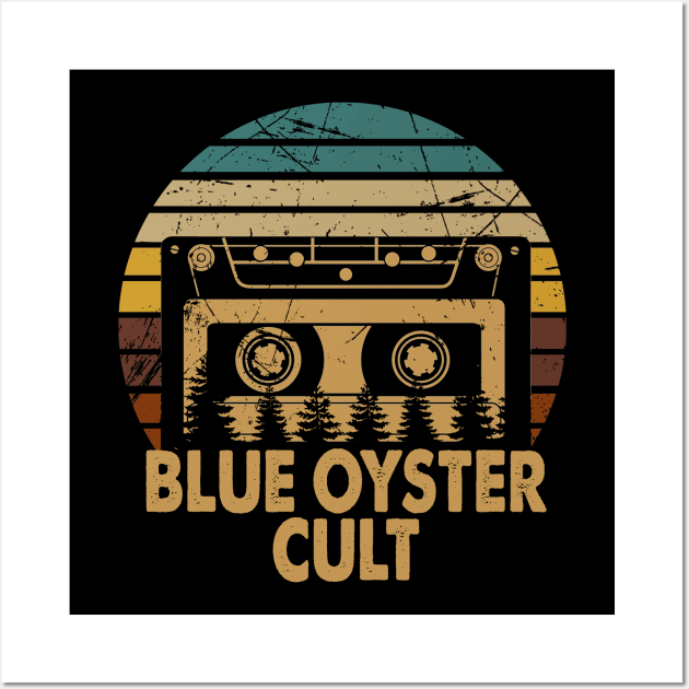 Design Blue Öyster  Proud Name Retro 70s 80s 90s Gift Wall Art by Skateboarding Flaming Skeleton